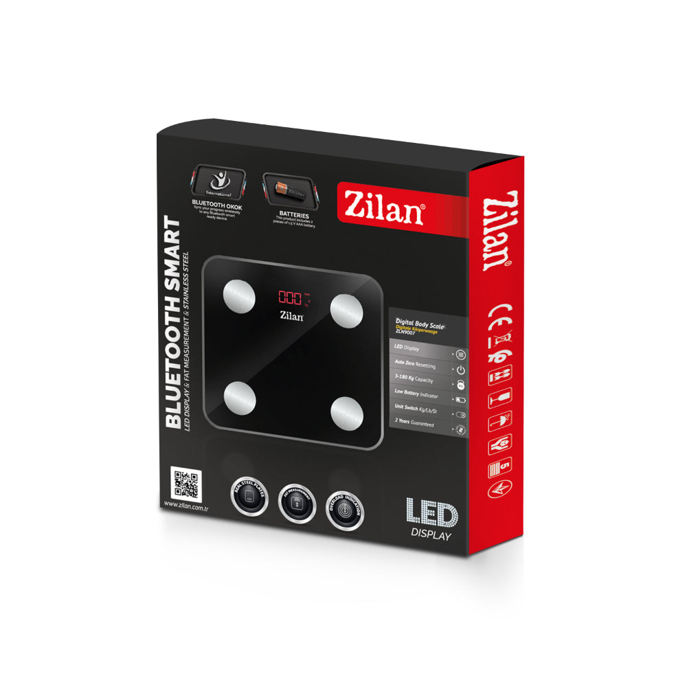 Zilan Smart Digital Body Scale Glass OKOK App 180KG